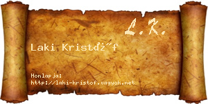 Laki Kristóf névjegykártya